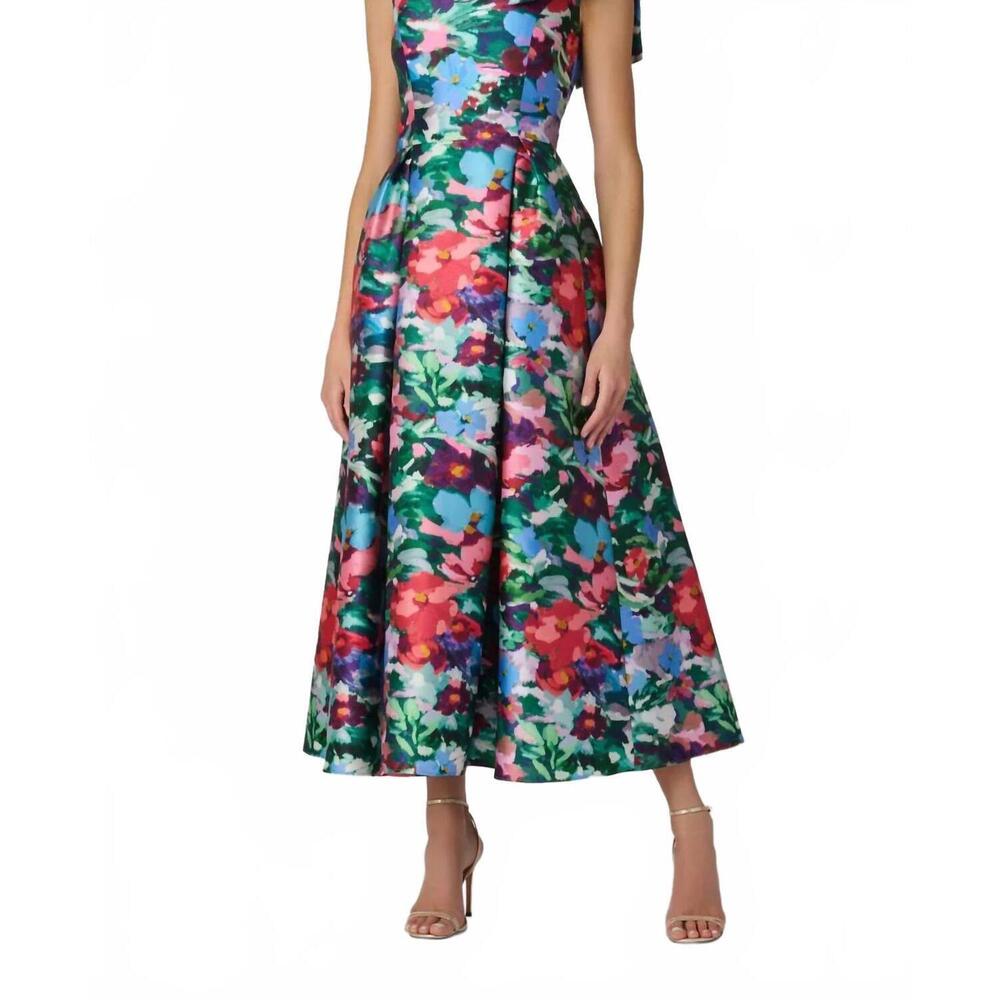 NEW SHOSHANNA eleanor midi dress in navy multi - Picture 1 of 5